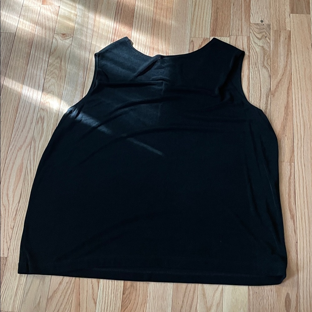 Slinky Brand Top Womens 2X Black Sleeveless Blouse Studded Minimalist Mature - Picture 8 of 9